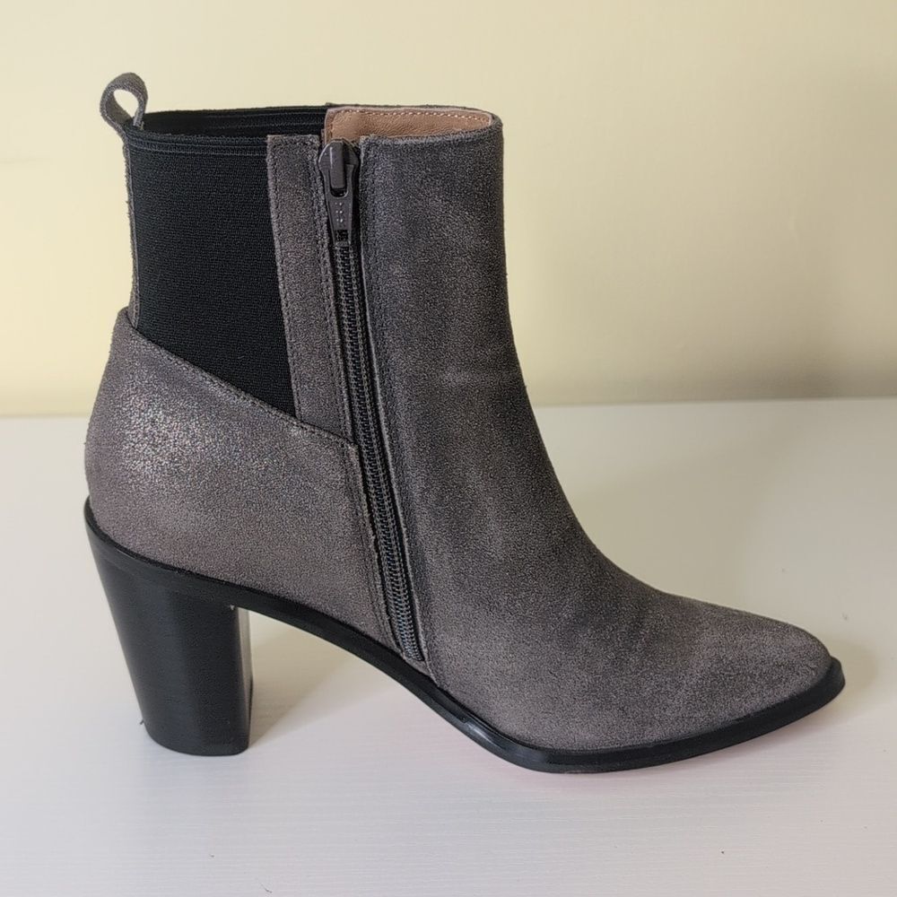 Corso Como Size 6.5 Hurray Dusted Metallic Gunmetal Heeled Boots, NEW - Picture 11 of 15